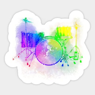 Rainbow Drumset Sticker